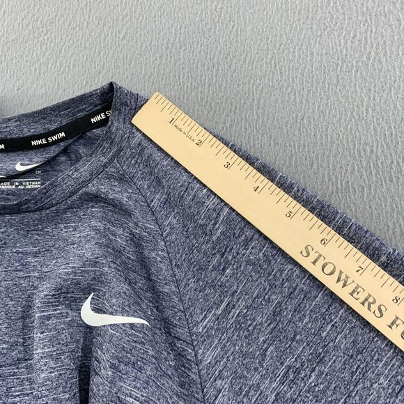 Nike Shirt Mens Small Blue Dri-FIT Long Sleeve Swim UPF 40+ Athletic Training - Picture 9 of 12